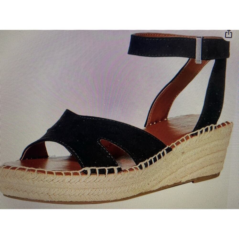 NIB Franco Sarto Penne espadrille wedge 7.5 black